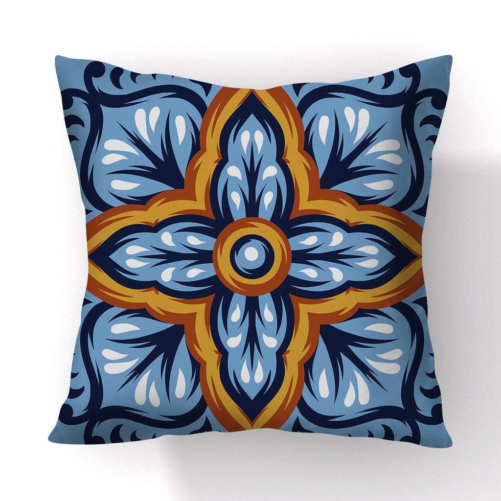 Nordic Ethnic Style Mandala Digital Printed Square Pillow Cover Linen Sofa Pillow Cushion Cover Home Furnishings