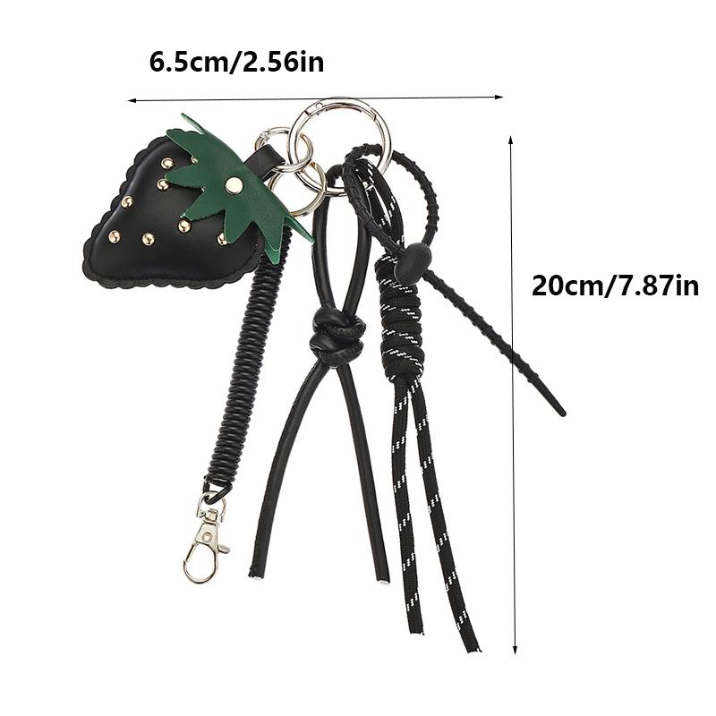 Yogodlns Cute Strawberry Shape Mini Backpack Hanging Handbag Pendant Bag Pendant Bags Accessories