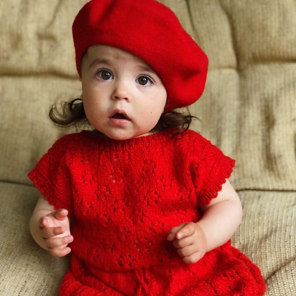 Farbe Warme Mütze Schiebermütze Kinderkappen Mädchen Baskenmütze Baby Wollmütze Kinder Baskenmütze Kinderkappen