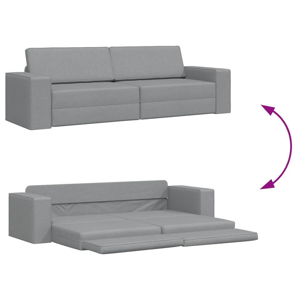 Sofa Bed Light Grey 245 x 78 x 77 cm Fabric