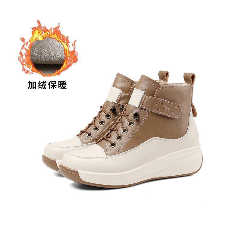 

Кожа 2025 осень новые женские ботинки на мягкой подошве ботинки Мартина повседневные легкие ботинки на платформе бархатные ретро короткие ботинки женские 35