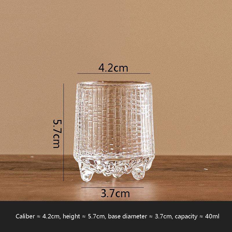 Transparent Glass Three Legged Cup Creative Small Capacity Baijiu Cup Foreign Wine Cup Tea Cups Irregular Drinking Utensils