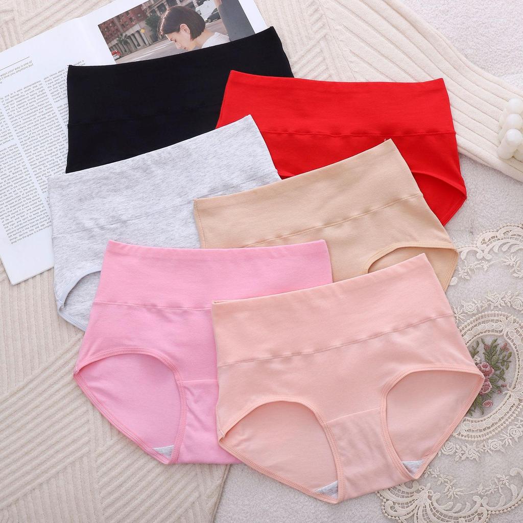 High-Waisted Plus Size Women's Cotton Tummy Control Panties with Butt Lifting and All-Cotton Crotch