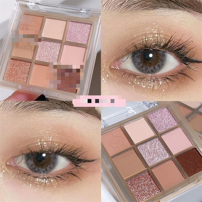 9 Colors Glitter Eyeshadow Palette Eyeshadow Primer Waterproof Nude Eye Pigment Matte Shimmer Matte Eye Shadow Powder Makeup Kit