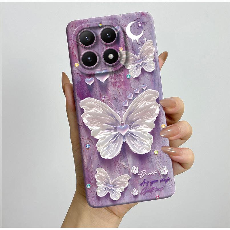 New For Xiaomi 15T Pro 15TPro Xiaomi15TPro Phone Case Aesthetic Pretty Butterfly Flowers Soft Silicone Shockproof Back Cover