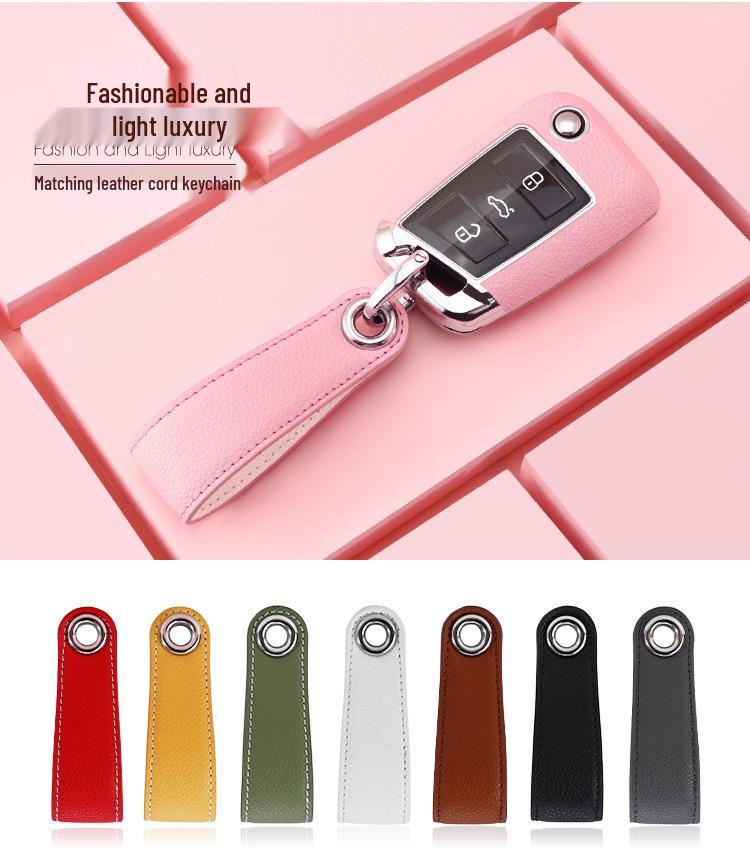 Leather Key Shell Set for Lavida, Sagitar, T-Roc, Tayron, Touran, T-Cross, Polo - Men's & Women's with Buckle