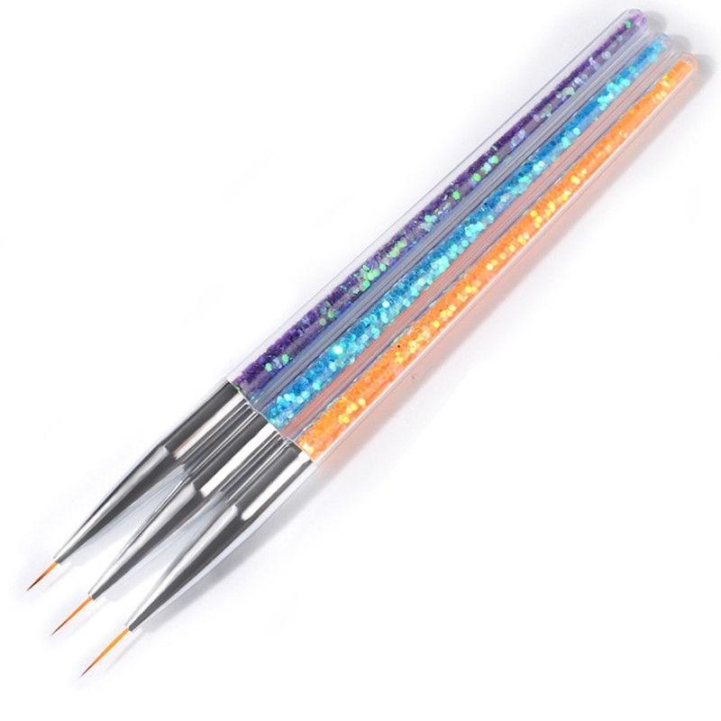 3pcs/Set Nail Art Tips Striping Drawing Painting Liner Pen Manicure Tool