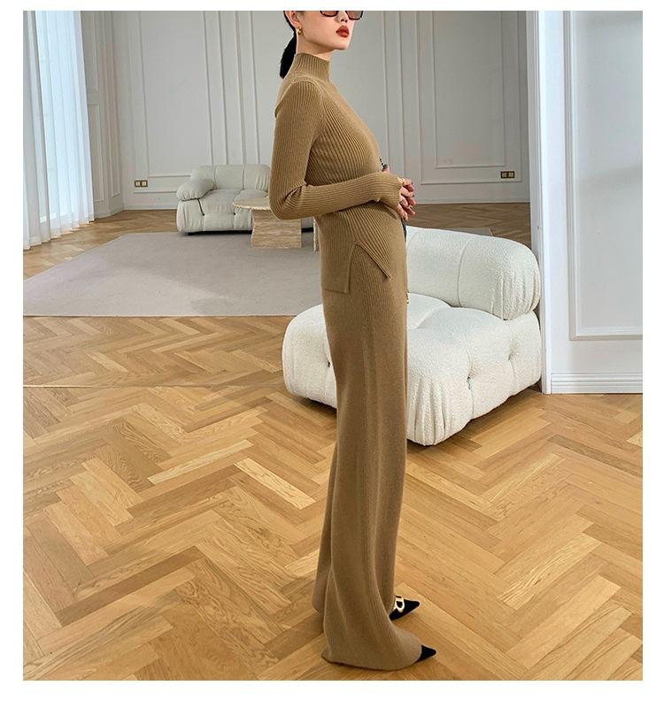 3 Pack pletené široké kalhoty svetr Cardigan