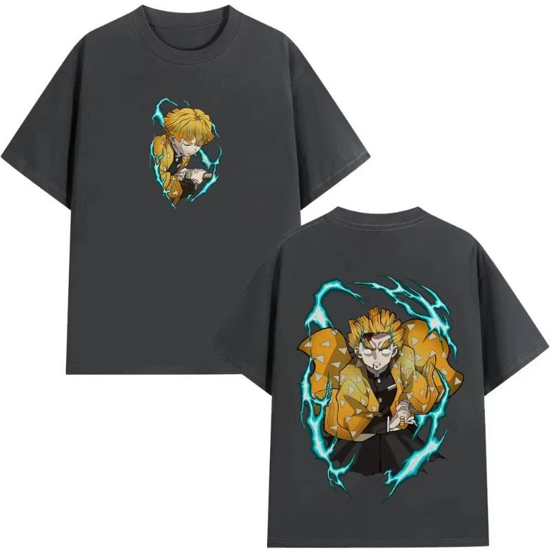

Anime Demon Slayer Agatsuma Zenitsu Graphic T Shirt Men Women Clothing Cartoon Oversized Tshirt Mens Casual Cotton Tshirts S