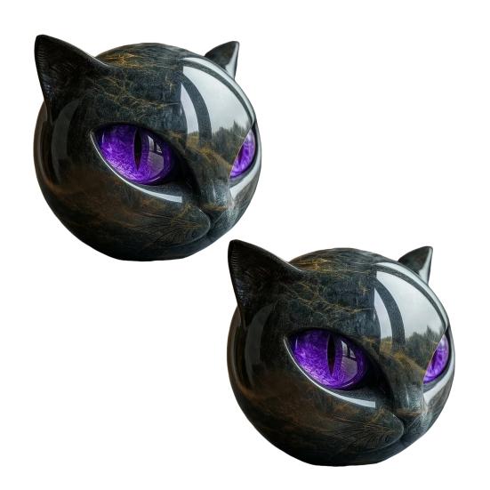 Mini Cat Stone Resin Cat Head Figurine Collectible Healing Stone Marble Texture Cat Stone Keepsake Gift for Cat Lovers Women Men