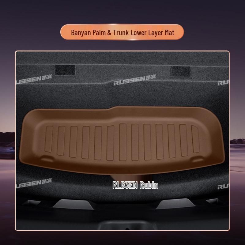 Compatible with 25 Li Auto L9 Models: TPE Trunk Mat, Semi-Enclosed Tail Box Mat, Car Decor Accessories.