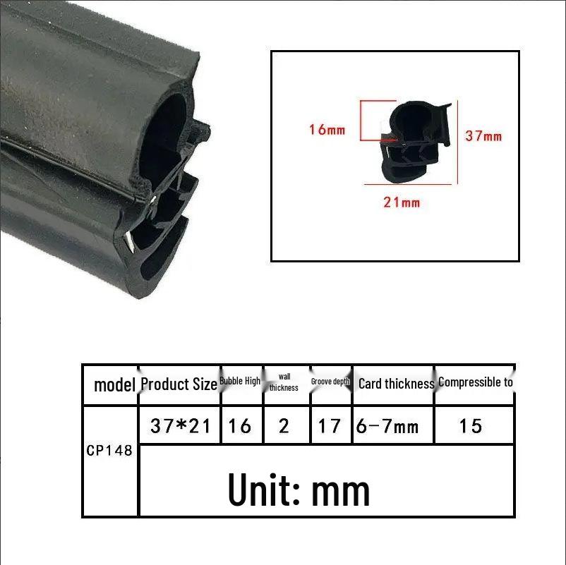 High-Temperature Resistant U-Shaped Rubber Sealing Strip for Dustproofing Electrical Cabinets and Car Doors
