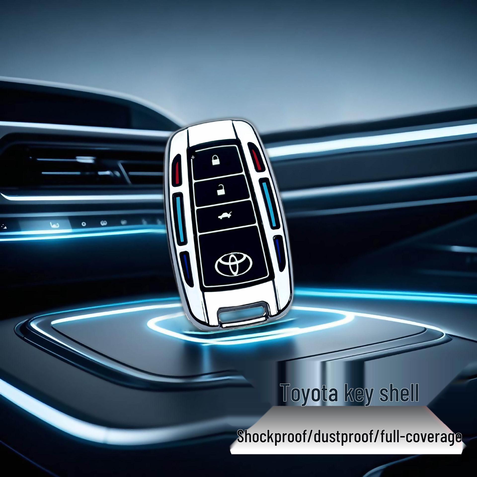 Toyota Key Case: Zinc Alloy Silicone Cover for Corolla, Prado, RAV4, Camry