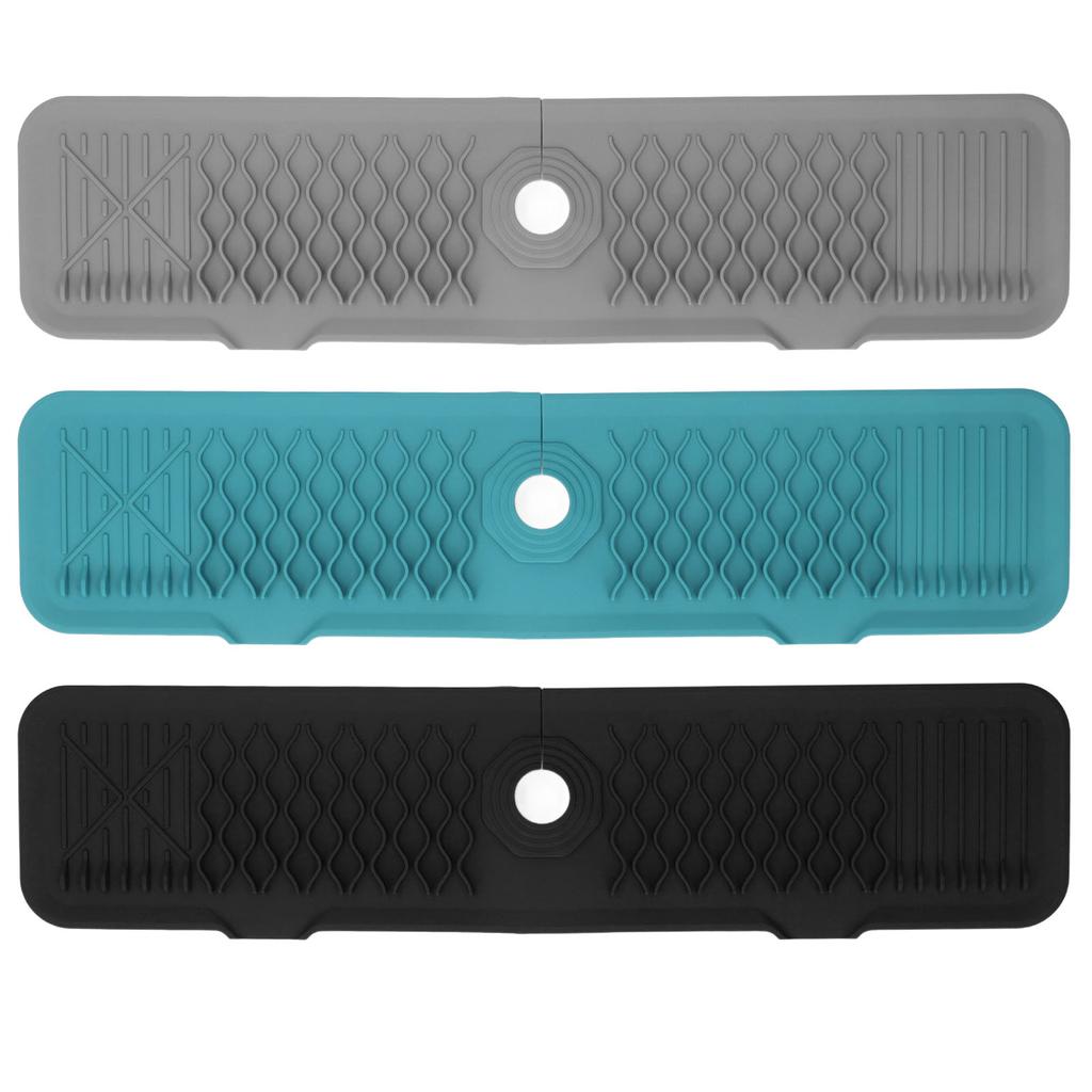 Kitchen Sink Splash Guard 24 Inch Silicone Faucet Mat Handle Drip Catcher for Dish Drying Soap Spong