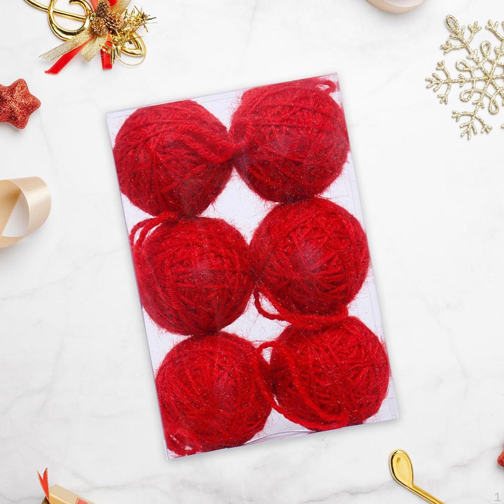 6 Stück Weihnachtskugel-Ornamente Baumhängekugeln mit Schnur Weihnachtsdekoration