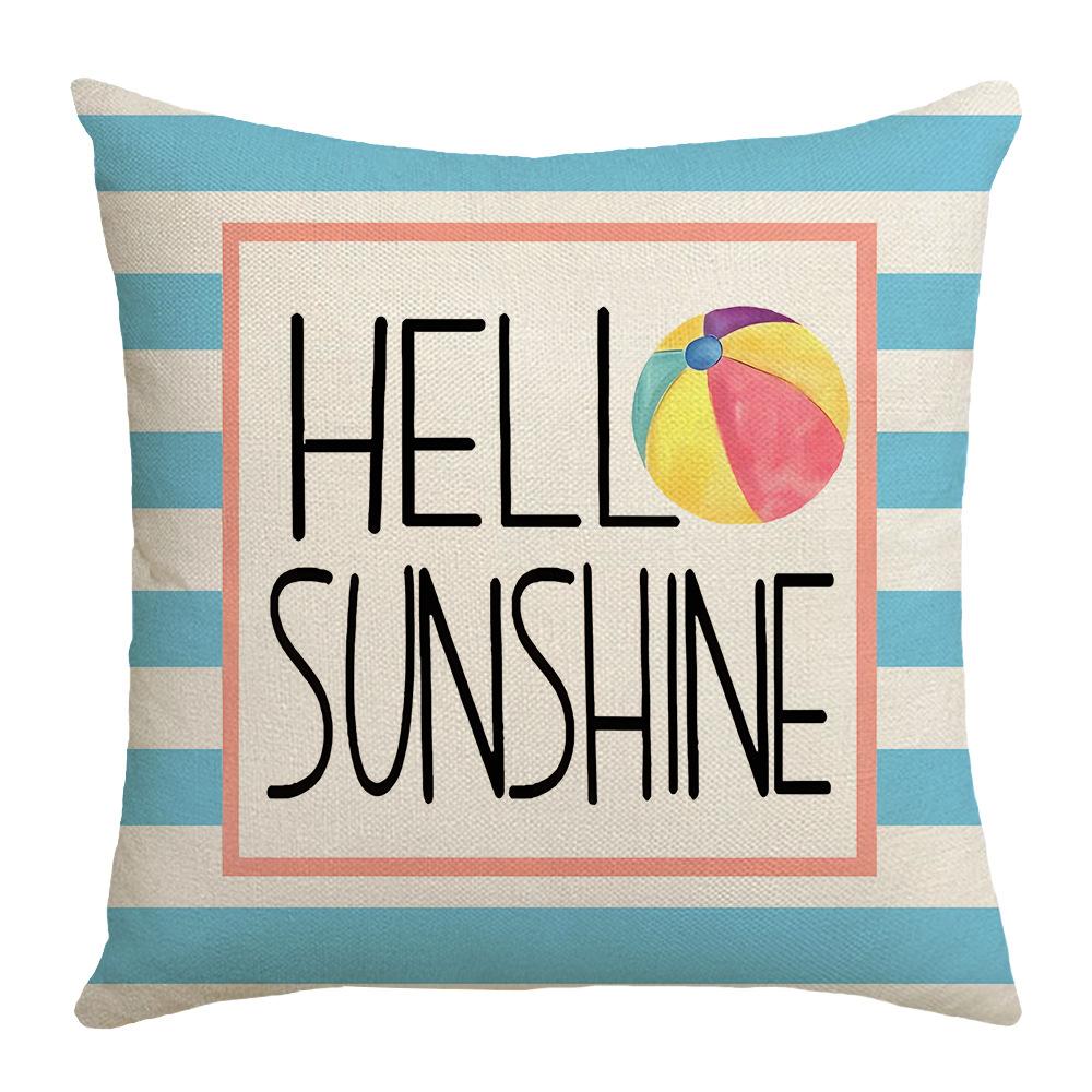 Hot Colorful Summer Home Bedroom Living Room Sofa Cushion Pillow Cover Linen Letter Print Cartoon