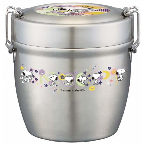 Skater Snoopy Stainless Steel Insulated Lunch Box, 550ml, with Insulated Rice Bowl, STLBD6-A