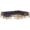Garden Furniture Set - vidaXL - 8 Pcs - Bamboo - Removable Cushions - Comfortable Outdoor
