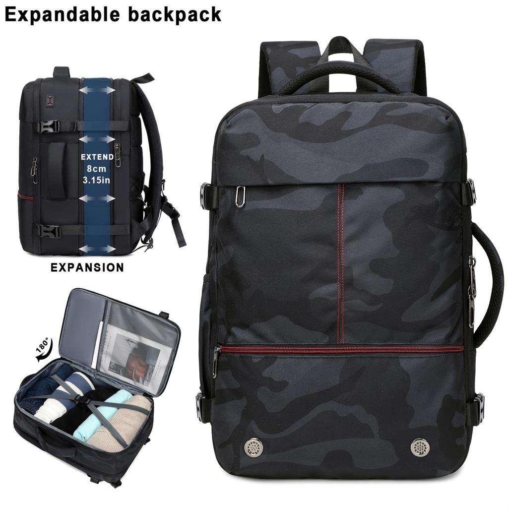 Expandable Large Capacity Backpack Computer Bag Men'S Business Backpack Travel Bag Commuter