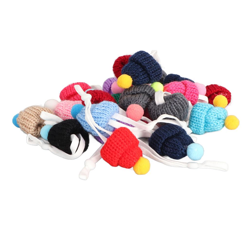22Pcs Mini Knitting Hats Christmas Mini Knitting Doll Hats Mini Wool Hat for Christmas Ornaments DIY Art and Craft