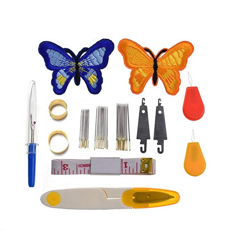 Zestaw do haftu 50/150/200/250/450 szt. Nici do haftu krzyżykowego z nawlekaczem, szpulkami, igłami do szycia, pudełkiem do przechowywania, zestaw do szycia i haftu