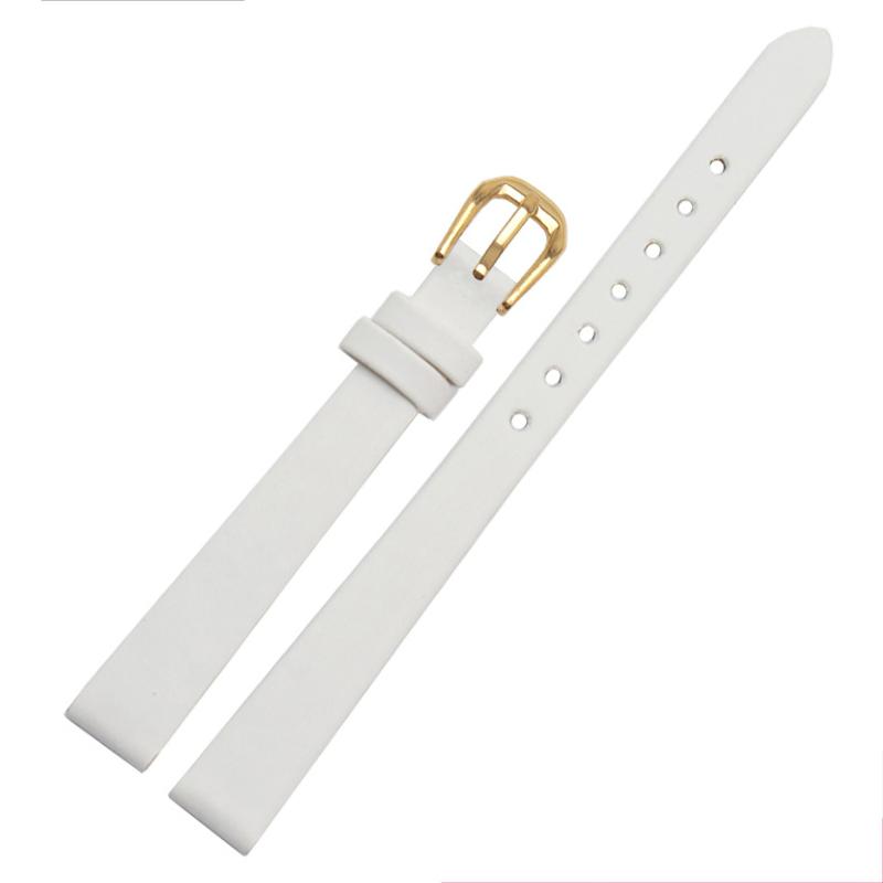 Quality Spun Silk + Genuine Leather Watchband 6mm 8mm 10mm 12mm 14mm For The Womens Wrist Watch Bracelet Red Black White Blue