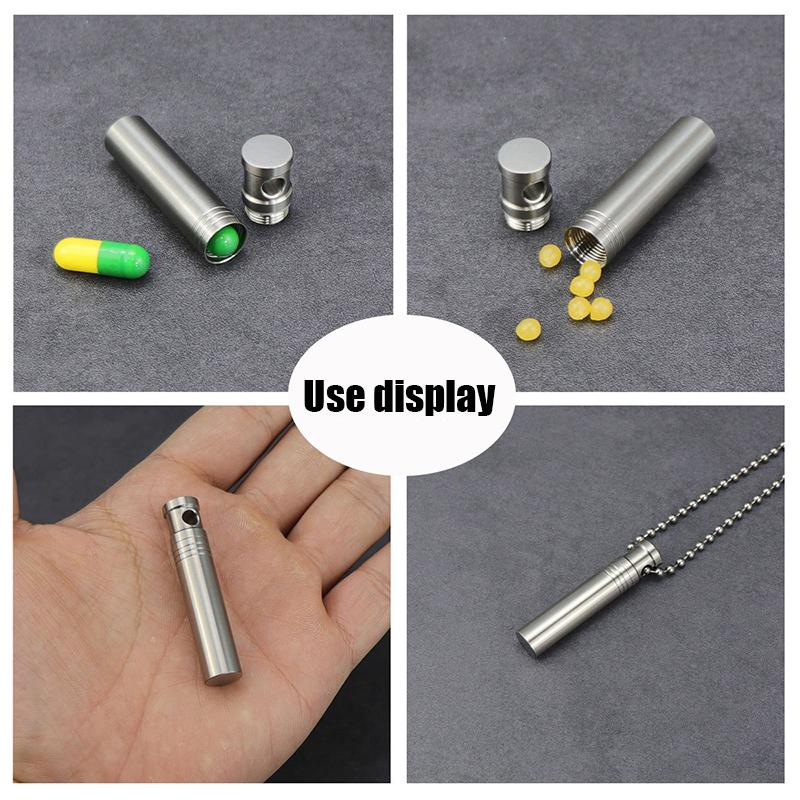 

1шт мини-водонепроницаемый чистый титан аптечка герметичный футляр для хранения лекарств