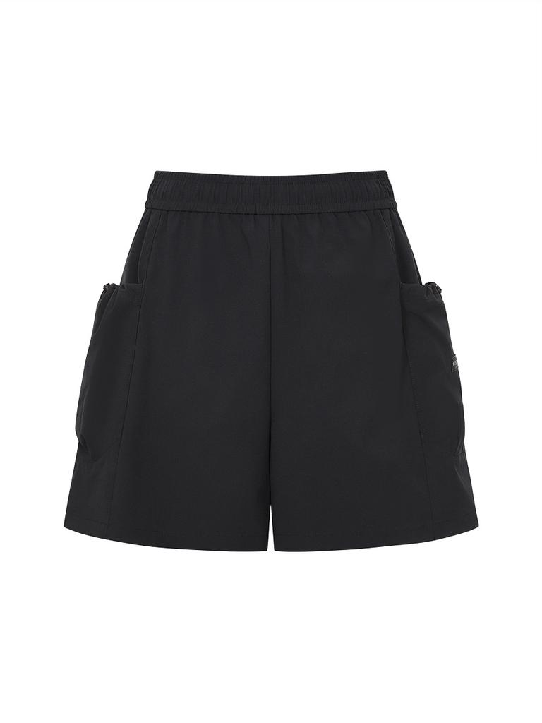 DISCOVERY EXPEDITION Freshvent Women'S String Pocket Cargo Shorts (Black)