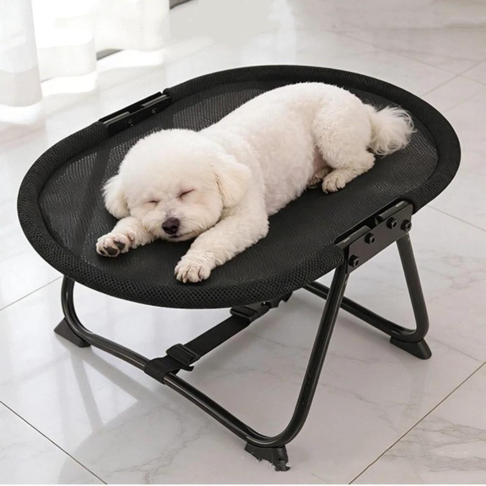 Foldable Dog Elevated Bed Sturdy Frame Oval Cat Sofa Bed Breathable Mesh Cat Hammock Cat Sleeping Pad All Seasons