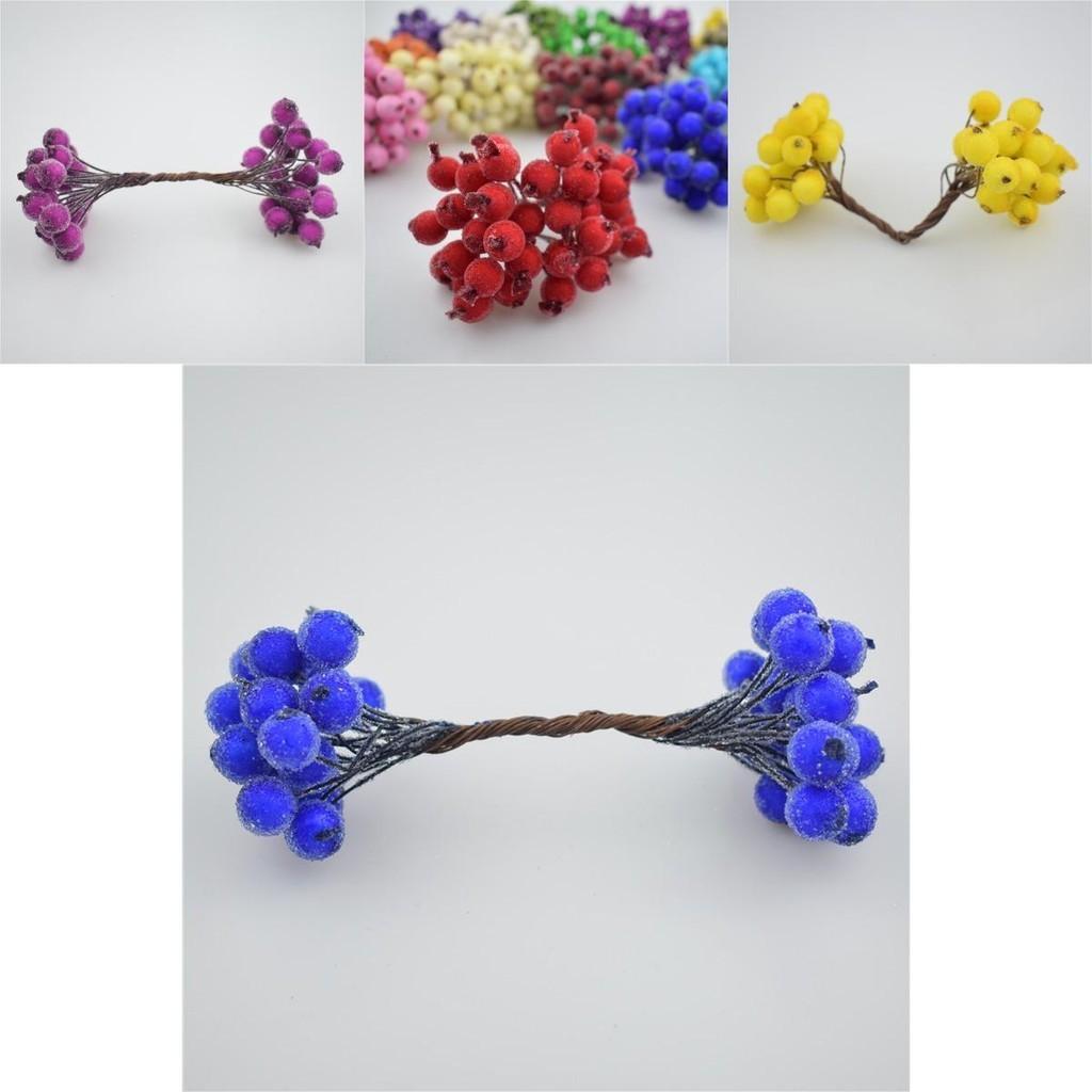 Bright And Festive Mini Christmas Foam Frosted Holly Berry Flower For Your Home