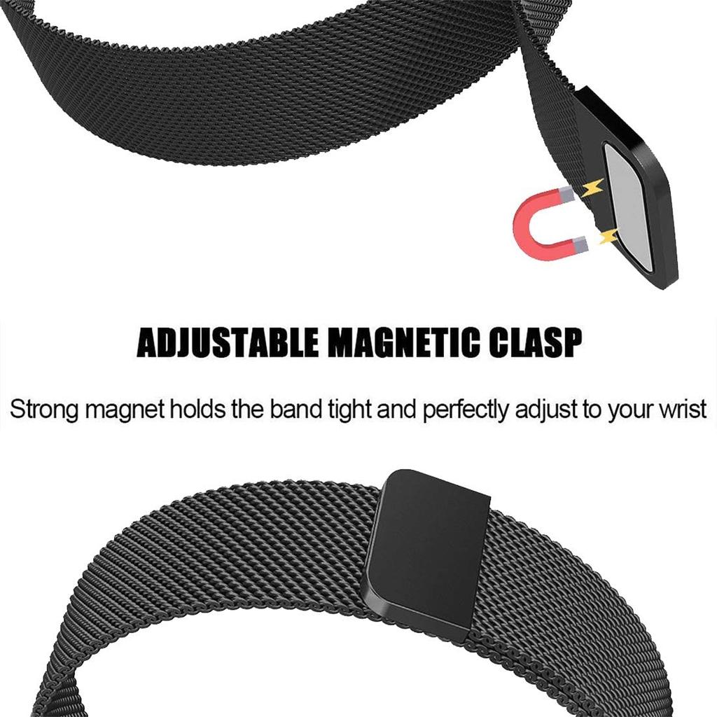 For Garmin Vivoactive 3/Vivoactive 3 Music/Venu Stainless Steel Mesh Milanese Smartwatch Replace Strap Adjustable Wrist Band (20mm)