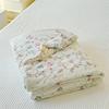 Garden Florals Pattern Quilt Summer Air Conditioning Thin Comforter Cute Rabbit Printed Soft Quilted Quilt for Kids Boys Girls