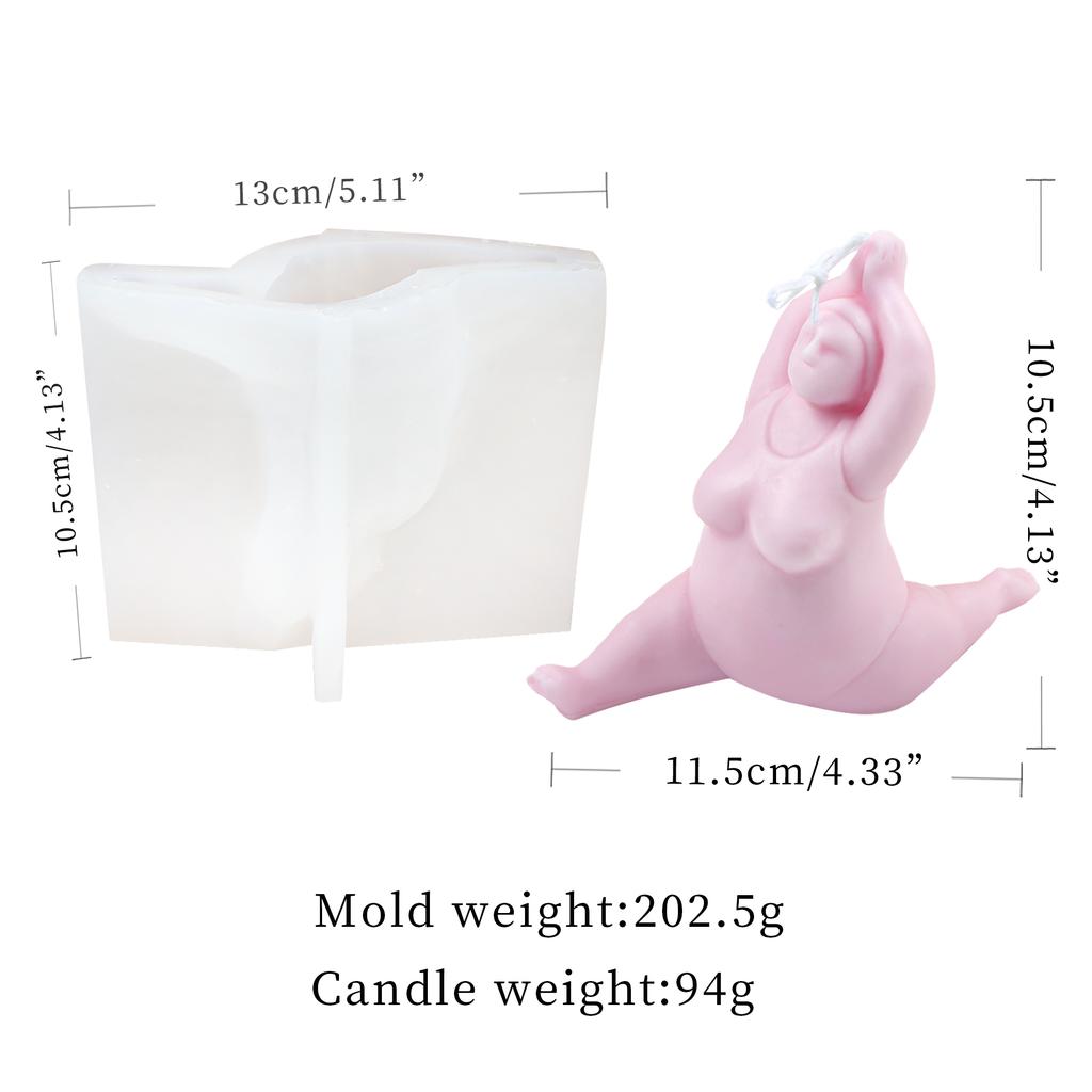 3D Damenkörperform Kerzenform Yogapose für handgemachte Seife Epoxidharz Polymer Clay DIY Duftgips Epoxidharz
