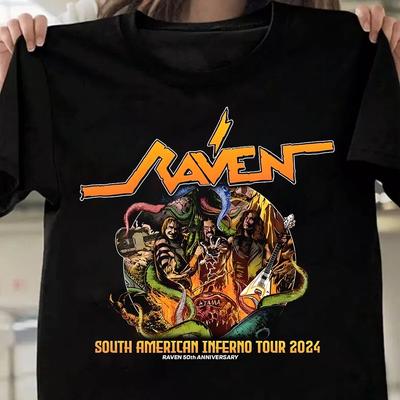 Retro RAVEN BAND Krátký rukáv Unisex Všechny velikosti 10D523.1 Unisex Tričko
