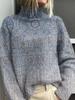 New Christmas abstract print casual cape jacket cardigan thick needle sweater