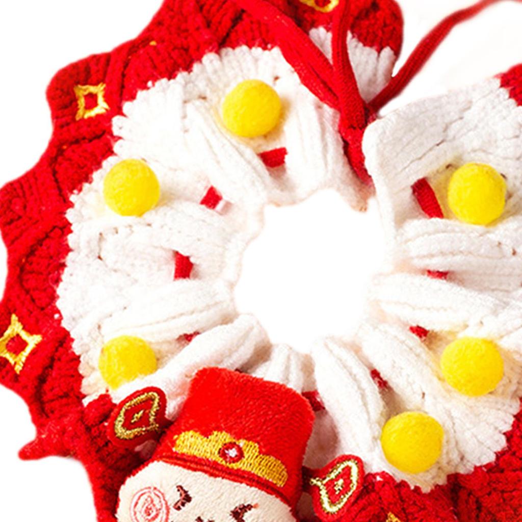 Hand Knitted Cat Collar for Year Celebrations, Adjustable Pet Accessory Cats And Dogs