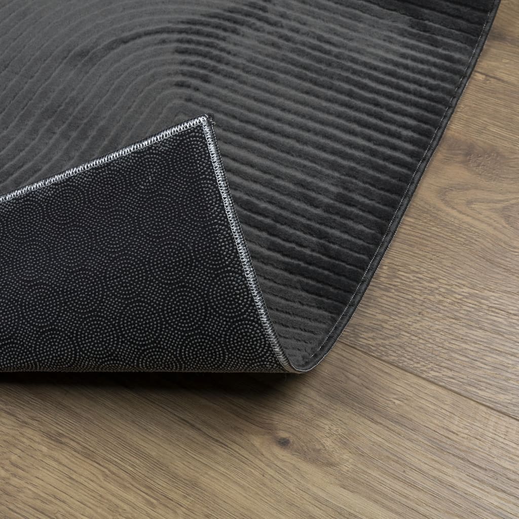 IZA Short Pile Rug Scandinavian Style Anthracite 120 X 170 Cm