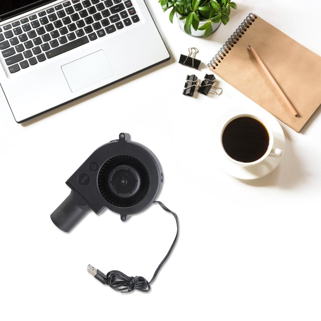 USB 5V Turbo Blower 3 Speed Adjustable Fan For Outdoor Camping Forge Fire Management Tool