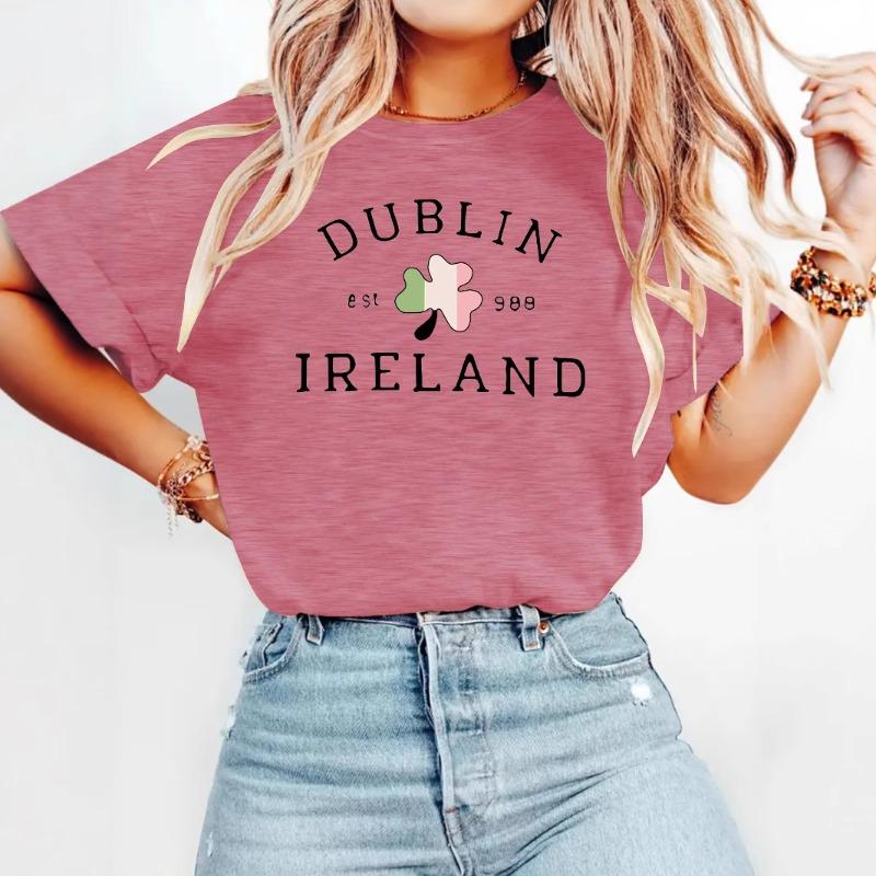 New Women's Printed Round-neck Loose Short-sleeved Casual T-shirt