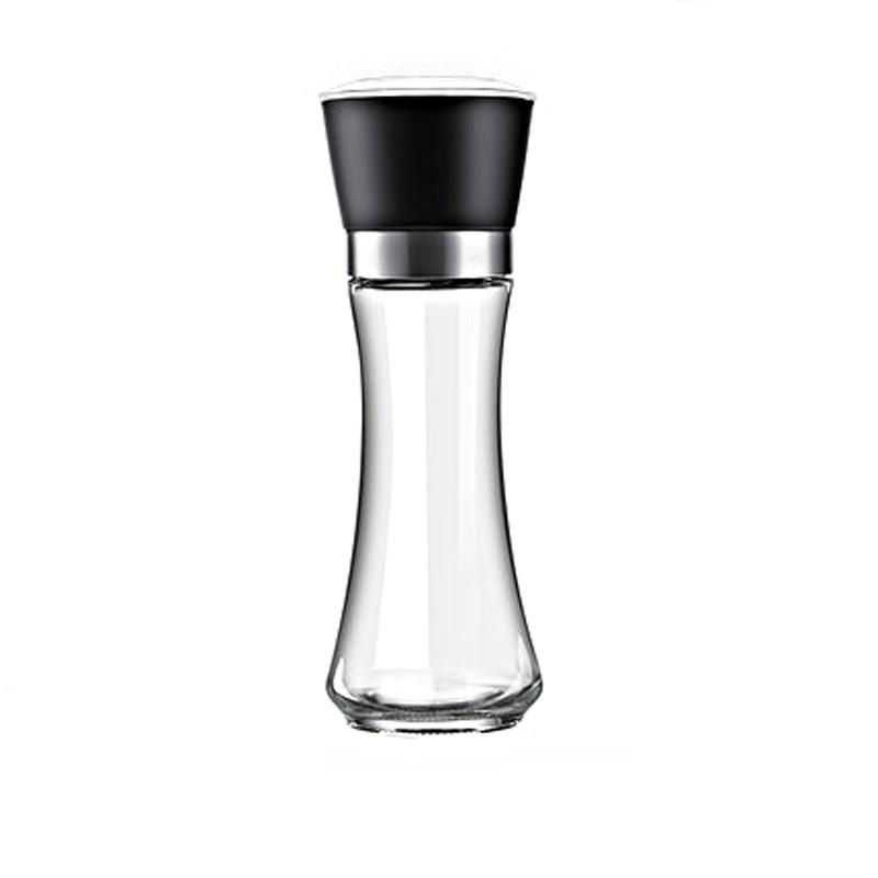 Stainless Steel Salt Pepper Grinder with Lid Ceramic Blades Glass Body Spice Salt Shaker Adjustable Coarseness Pepper Salt Mill
