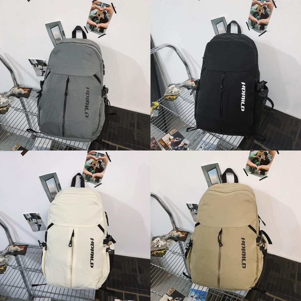 Minimalist Nylon Casual Backpack With Design For Students And Teens