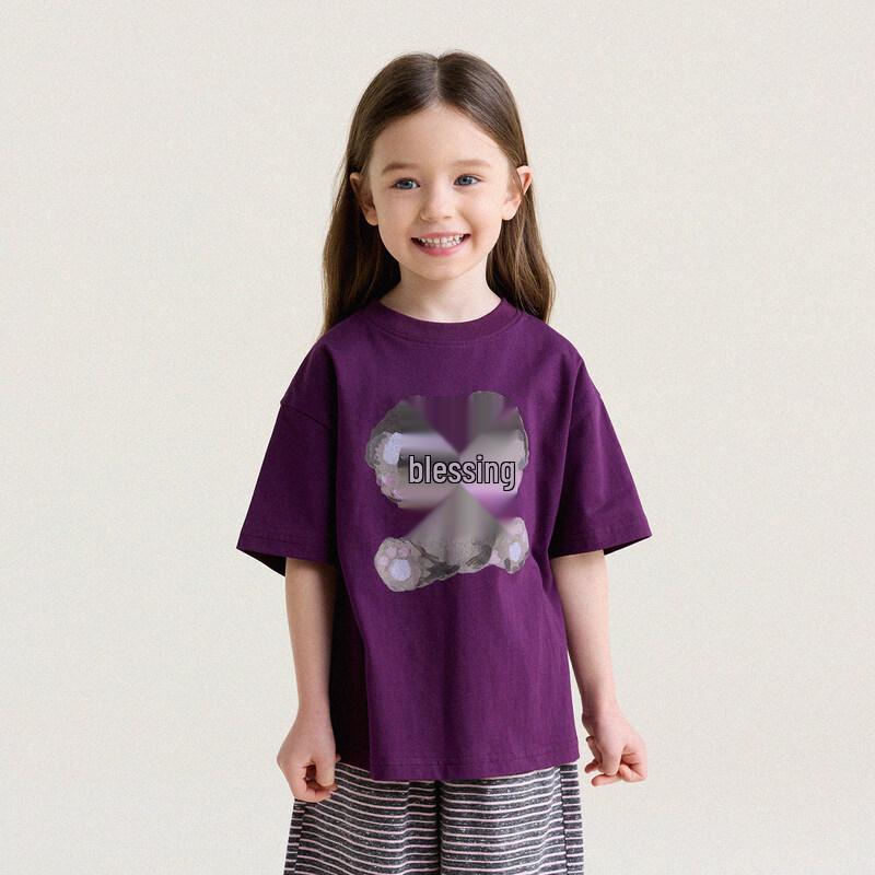 Yun er Ma Girls  Cartoon Print Cotton T-Shirt 110