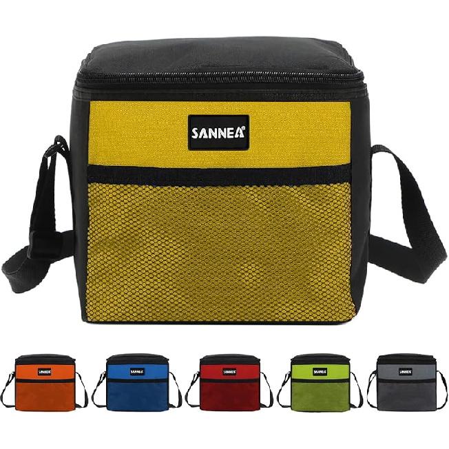 6 Can/5L Lunch Bag for Women Men Portable Lunch Box Small Cooler Bag Soft Collapsible Reusable Insulated Lunch Tote for Everyday Work Travel (Orange)