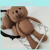Knitted Animal Bear Plush Doll With Pp Cotton Filling For Childrens Gift