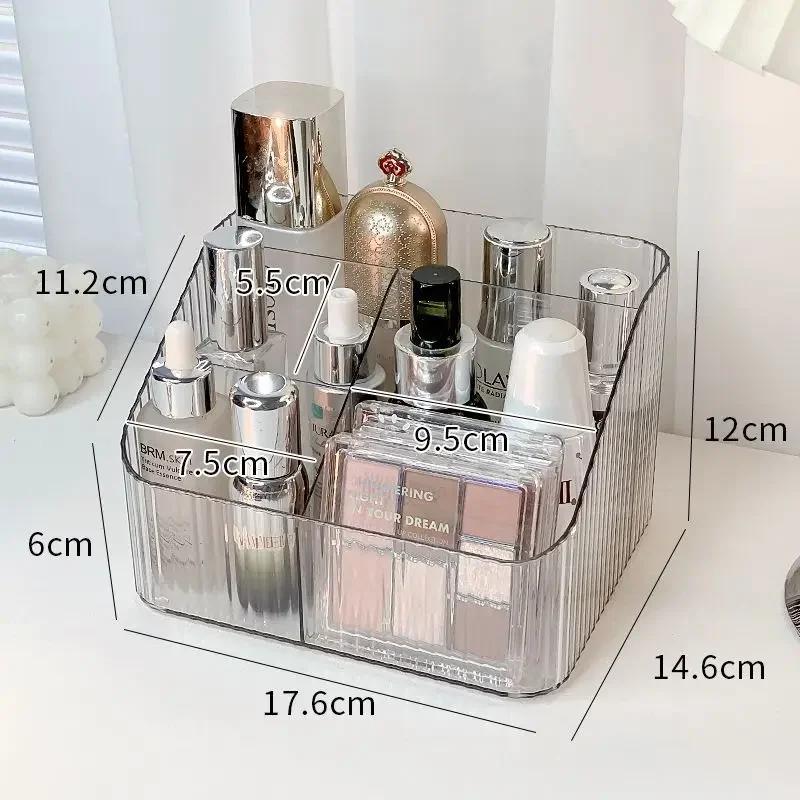 

Makeup Brush Holder Large Capacity 3 Slot Vintage Striped Cosmetic Organizer For Vanity Bathroom Dresser Desk Storage