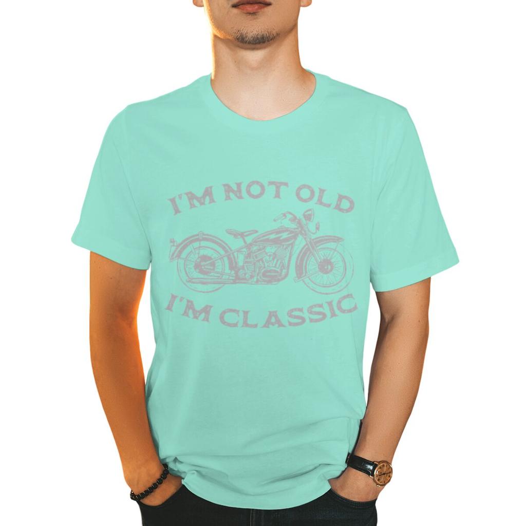 Im Not Old Im Classic Funny Motorcycle Print Tshirts Men Streetwear Short Sleeve Casual Crewneck Tshirt Funny Cycling Tshirt
