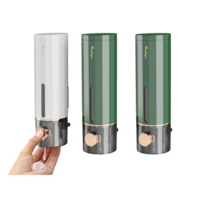 New Plastic Manual Soap Dispenser White Green Wall-mounted Shampoo Gel Dispenser Liquid Soap Container Bathroom