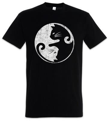 Katzen Yin und Yang Herren T-Shirt Katze Katzen Kreis Kreis Liebhaber Zeichen Symbol