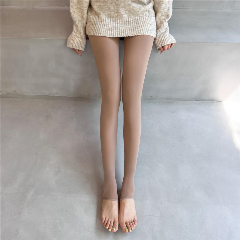 Autumn and winter new velvet water light pants wear naked pants single-layer bare-leg pantyhose women's leggings