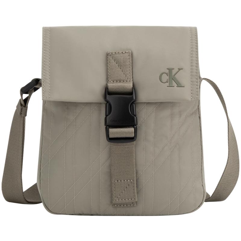 

Calvin Klein Letter Casual Commuter Portable Buckle Flap Shoulder Fabric Crossbody Bag Men Bags Smoke-Green HH4023-PP5 Basic Set (Bag)